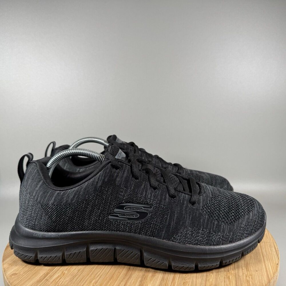S Skechers Track Front Runner Lace-up Sneakers Shoes Black Mens 9 Wide